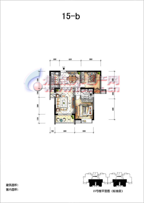 伊萨卡国际城伊萨卡国际城2室2厅1卫97平方米15-b_伊萨卡国际城户型图