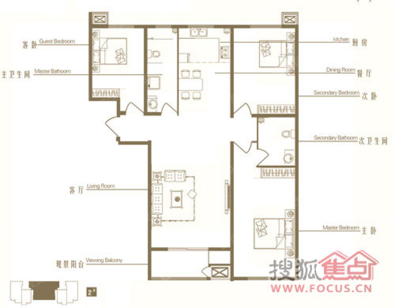 76平米2#c户型_香溪茗