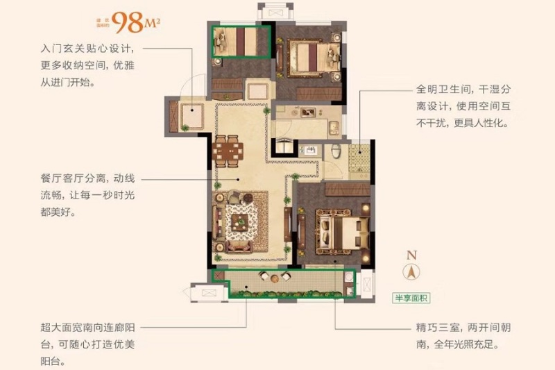 句容新城樾府98平户型-1_句容新城樾府户型图-镇江