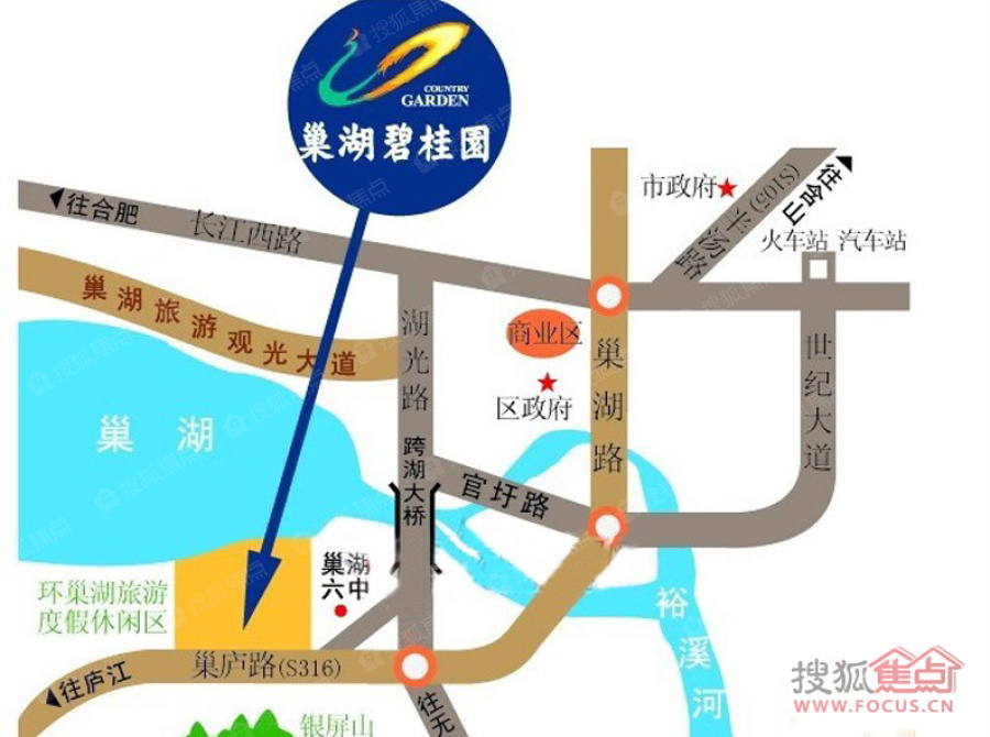 巢湖碧桂园交通图_巢湖碧桂园位置_巢湖碧桂园地铁公交线路图-合肥