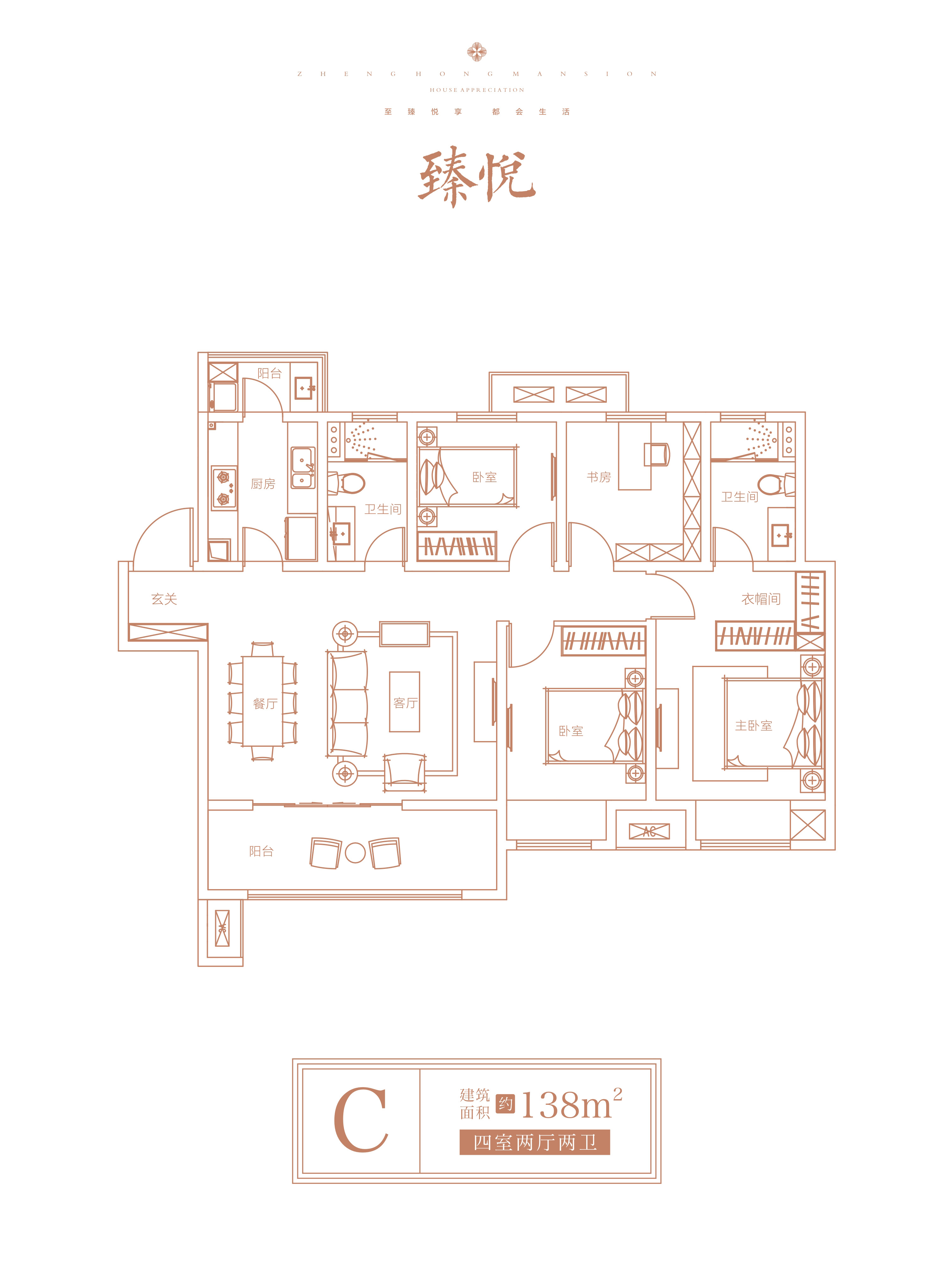 建业臻悦汇c户型 四室两厅两卫 138㎡_建业臻悦汇户型图-濮阳搜狐焦点