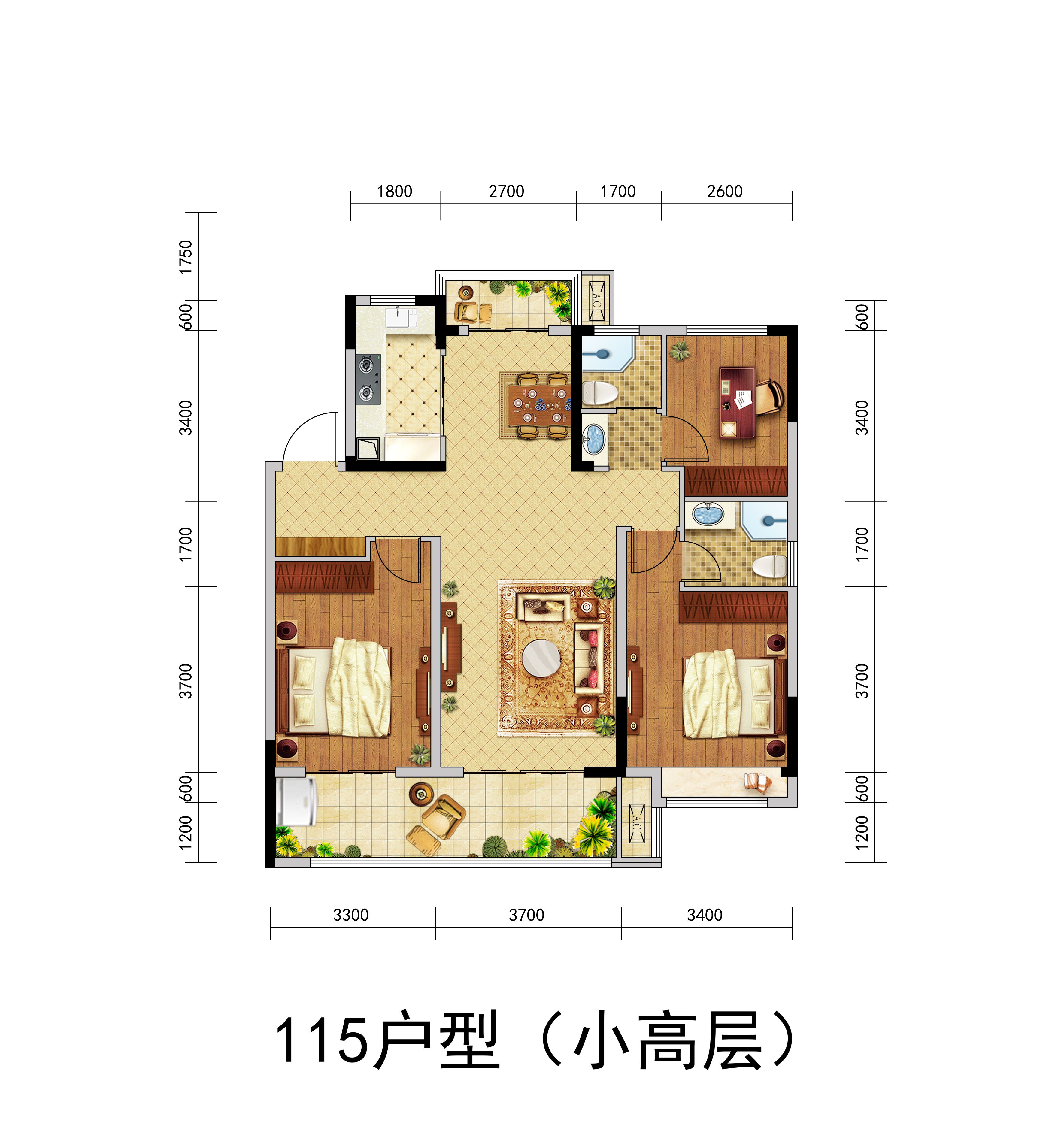 北京城房珑熙庄园115户型(小高层)_北京城房珑熙庄园