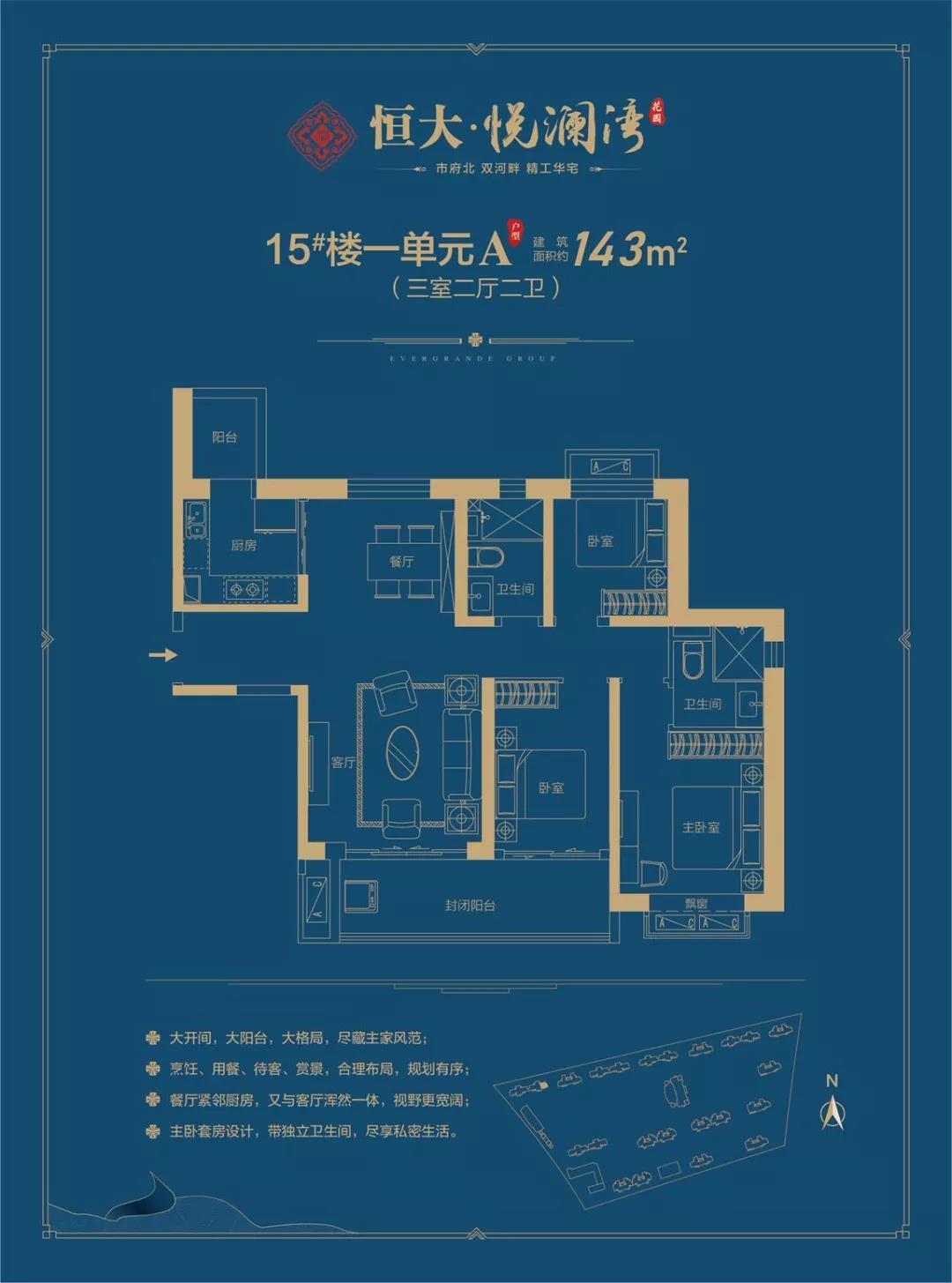 恒大悦澜湾15*楼一单元a户型_恒大悦澜湾户型图-宿迁