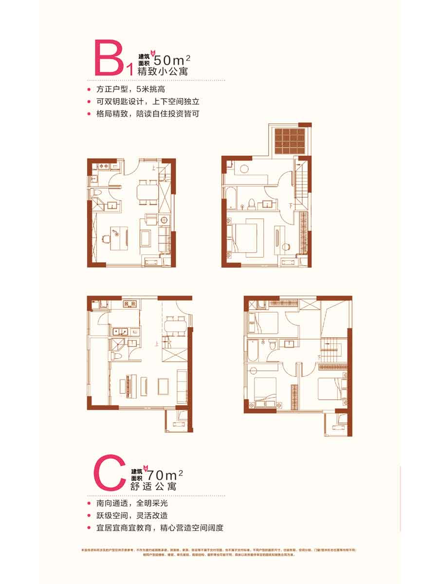 泉州保利城建筑面积约50㎡,70㎡公寓_泉州保利城户型