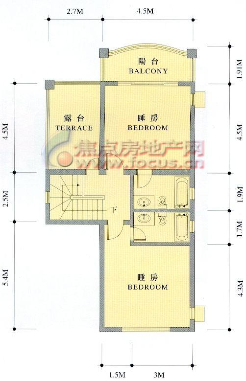 祈福新村康怡雅园c11型别墅顶层平面_祈福新村户型图-广州搜狐焦点网