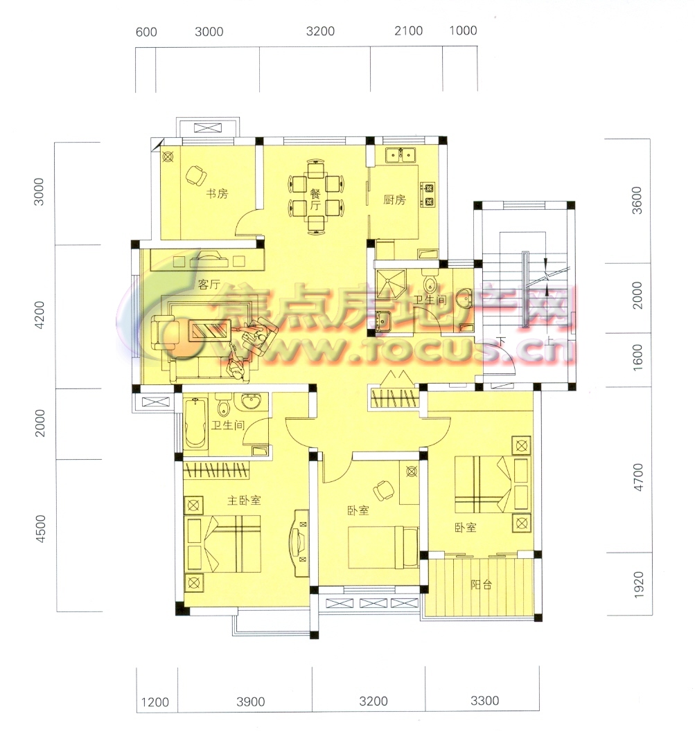 多蓝水岸多蓝水岸d4四室二厅二卫145平方米_多蓝水岸户型图-杭州搜狐