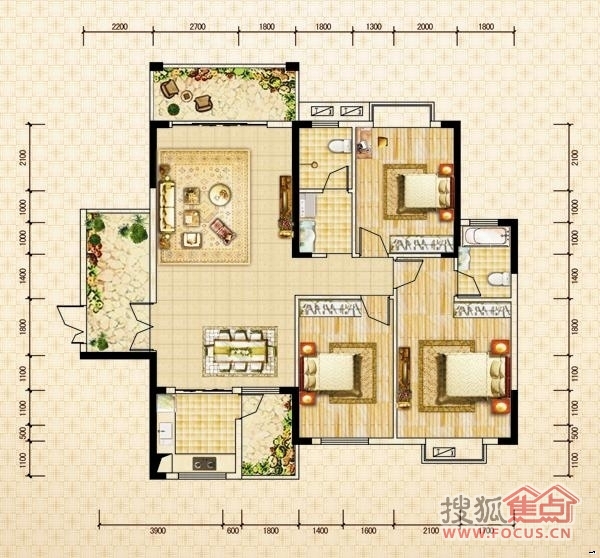 22平米_晟铭雅居户型图-邵阳