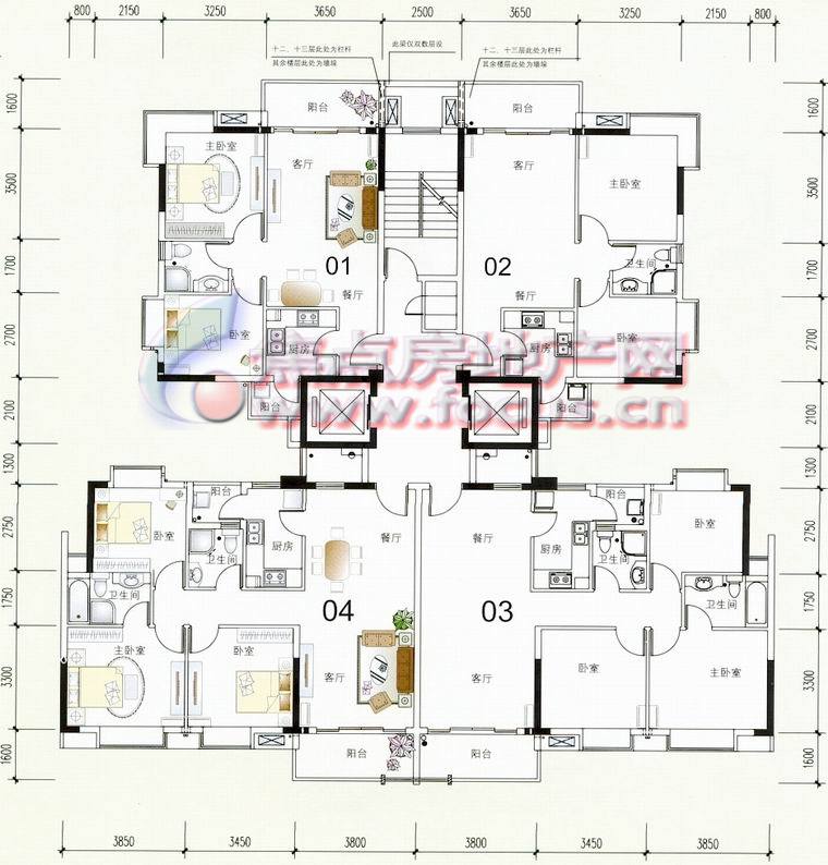 光大花园和榕风景a1,2,3栋标准层平面_光大花园户型图-广州搜狐焦点网