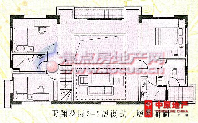 天翔花园天翔花园2-3层复式二层_天翔花园户型图-广州搜狐焦点网