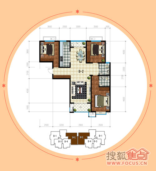 公园时代公园时代三室两厅两卫b2户型图_公园时代户型图-保定搜狐焦点