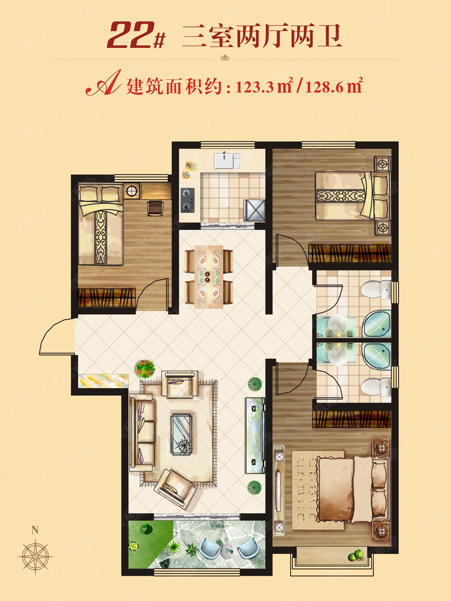 汇邦·中央公馆22#楼a户型_汇邦·中央公馆户型图