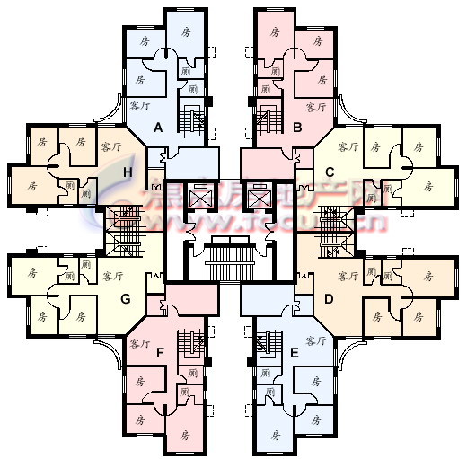 广州加拿大花园平面设计图-建面-广州房知了