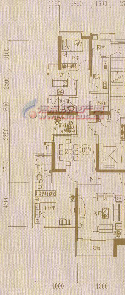 隽峰苑隽峰苑a-2栋住宅标准层02单元_隽峰苑户型图-广州搜狐焦点网