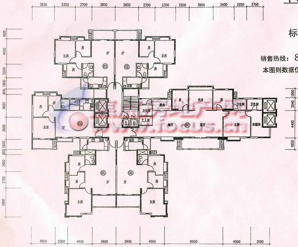 半山雍景苑6栋标准层平面图_半山雍景苑户型图-广州搜狐焦点网