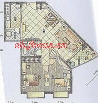 中天碧云2室 1厅 1卫 1厨_中天碧云户型图-上海搜狐焦点网