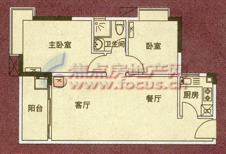 金碧世纪花园二房二厅72平方米_金碧世纪花园户型图-广州搜狐焦点网