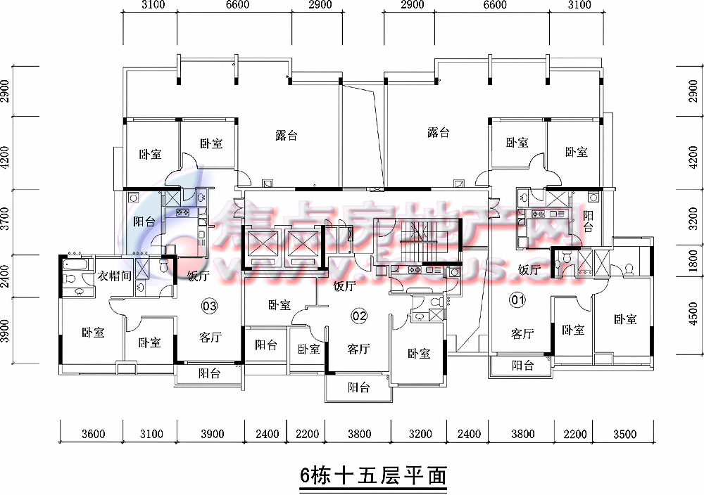 时尚明苑时尚明苑6栋15层平面_时尚明苑户型图-广州