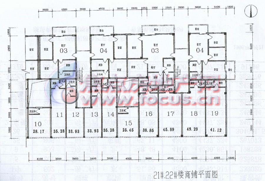 保利红棉花园21,22号楼商铺平面图