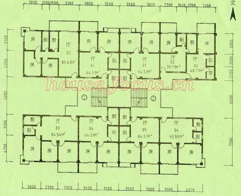 中信金影花园e栋1,2梯2-9层_中信金影花园户型图-广州搜狐焦点网