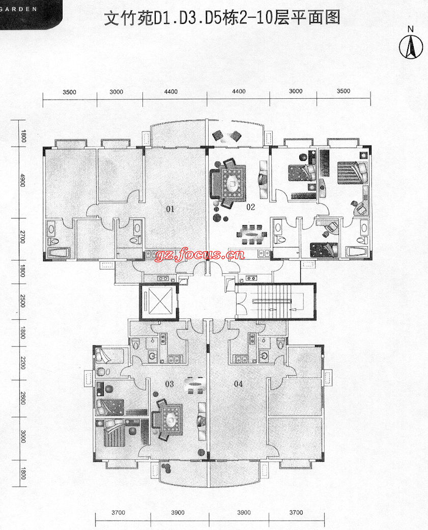 英豪花园文竹苑d1,d3,d5栋2-10层平面_英豪花园户型图-广州搜狐焦点网