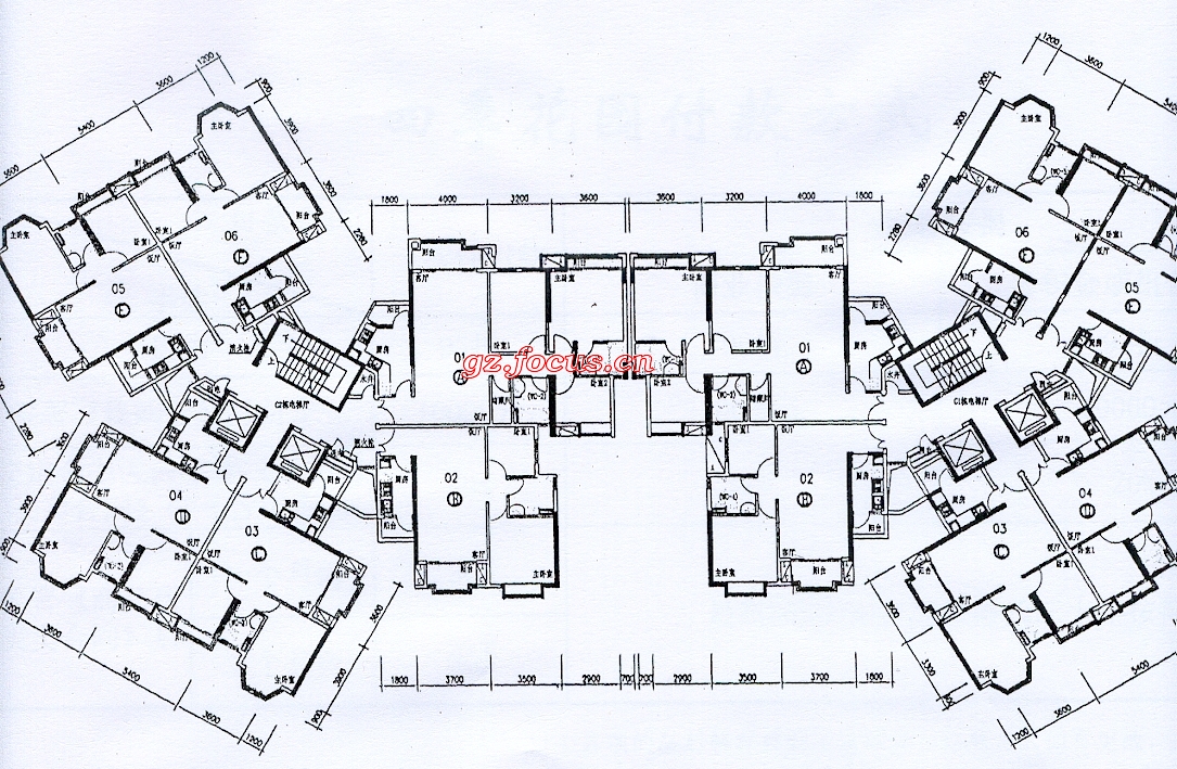 广州四季花园一期平面设计图-建面-广州房知了