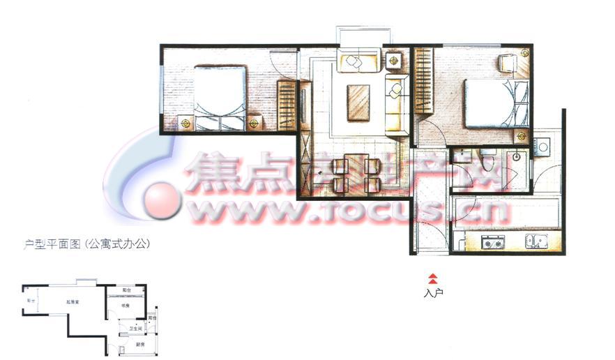 新亚洲欢乐城2室2厅1厨1卫3阳台约64㎡a1
