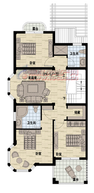 白马尊邸排屋pn5二层平面图-0室0厅0卫