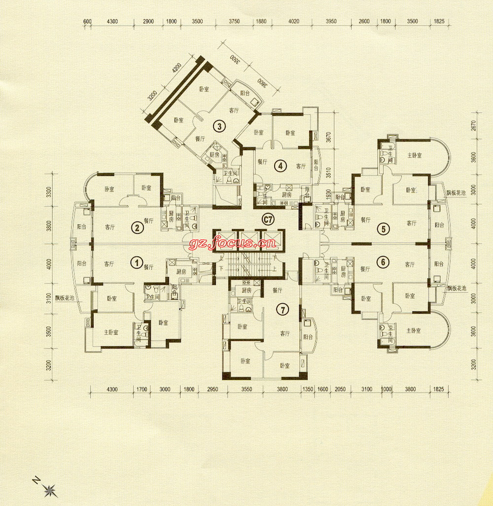 富力东堤湾二期c7栋3-7层户型_富力东堤湾户型图-广州搜狐焦点网