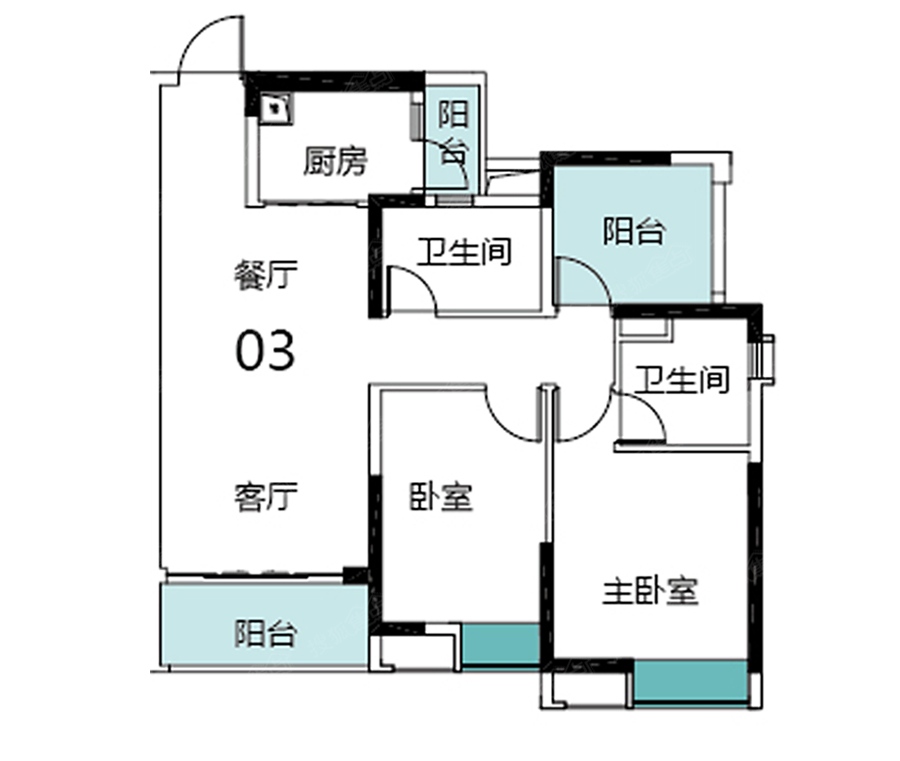 保利西雅图12/18栋03户型_保利西雅图户型图-佛山搜狐焦点网