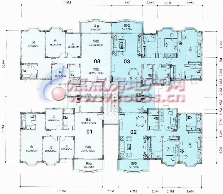 祈福新村翠湖居b6型洋房2-6层平面_祈福新村户型图-广州搜狐焦点网