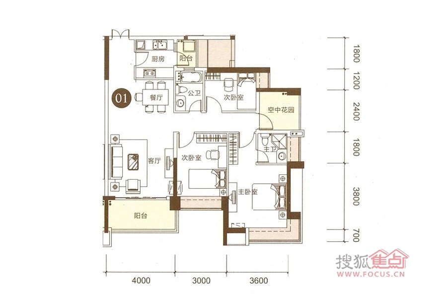 誉峯名门誉峯名门18栋01单位_誉峯名门户型图-中山搜狐焦点网