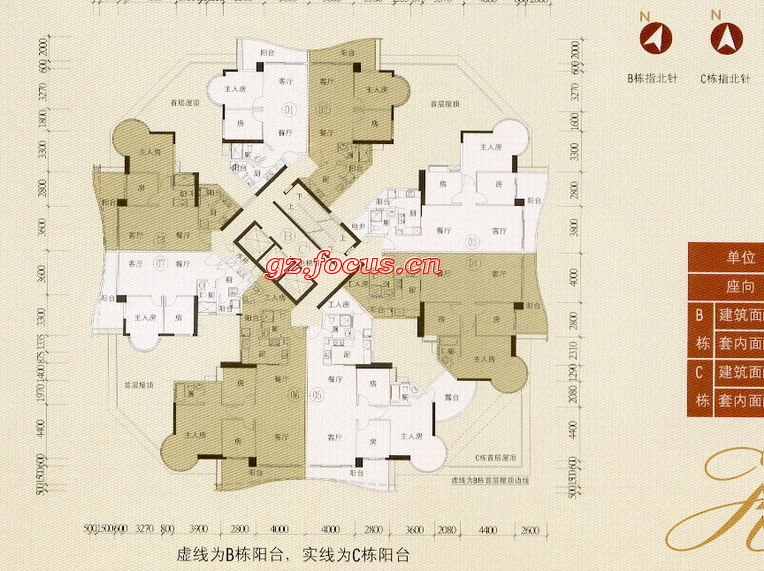 富力御龙庭b,c栋2,5,11,14,20层平面图户型_富力御龙庭户型图-广州