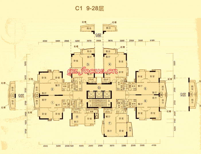 富力东堤湾c1-9,28层_富力东堤湾户型图-广州搜狐焦点网