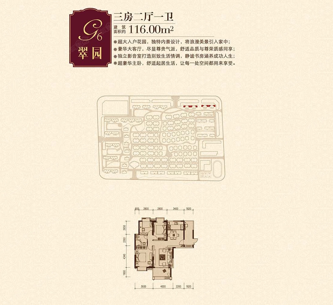 华府·翡翠庄园翠园-116㎡_华府·翡翠庄园户型图-亳州搜狐焦点网