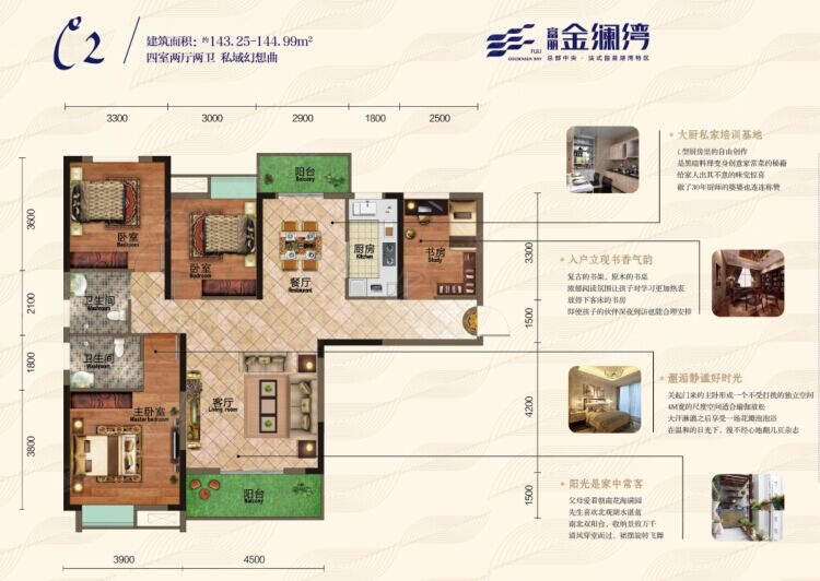 富丽金澜湾一期1,5号楼c2_富丽金澜湾户型图-武汉搜狐焦点网