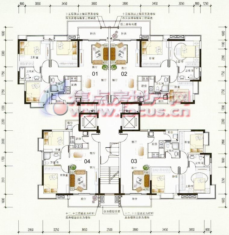 光大花园和榕风景b1栋标准层平面_光大花园户型图-广州搜狐焦点网