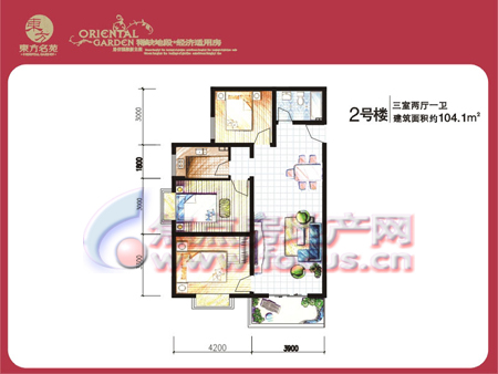 1平米_东方名苑户型图-西安