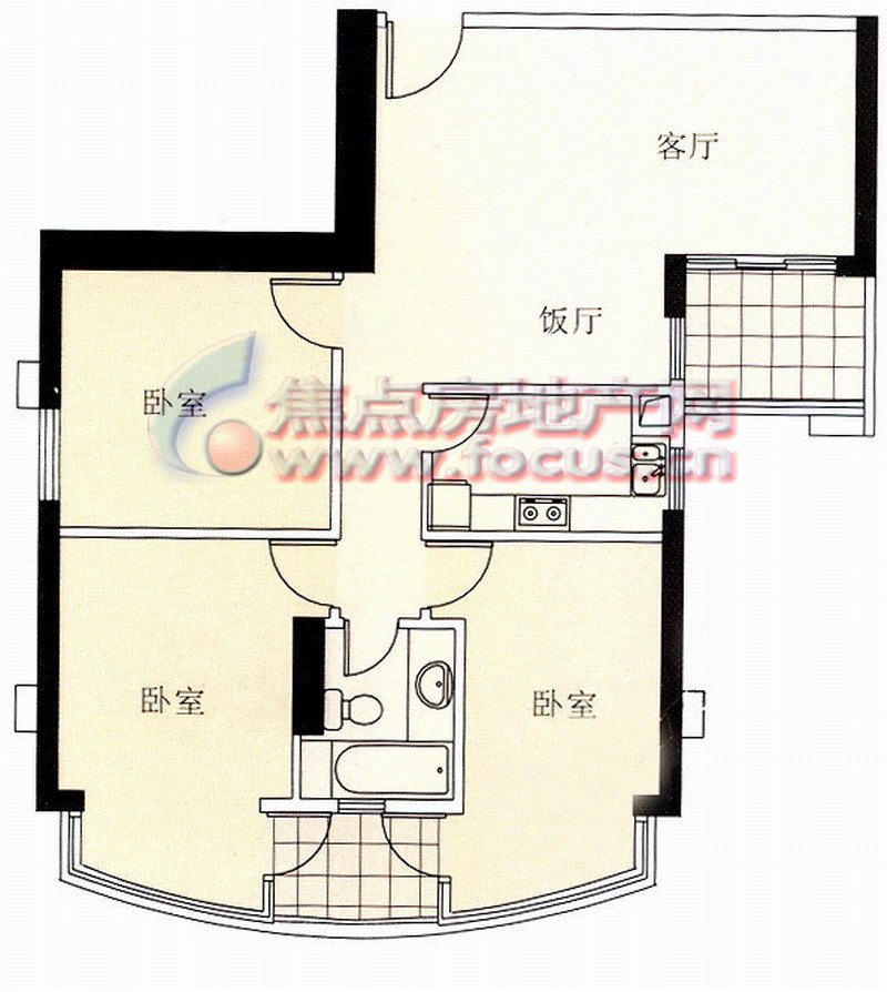 逸雅居三房二厅(e)_逸雅居户型图-广州搜狐焦点网