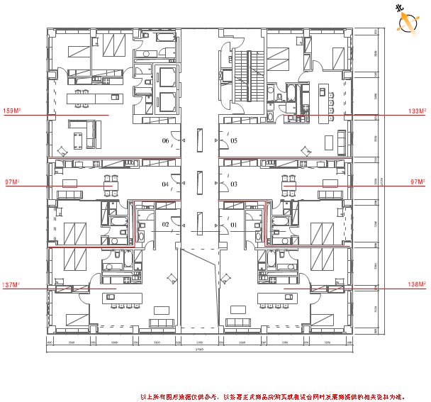 建外soho一,二期2,5号楼标准层(中下户型)_建外soho图