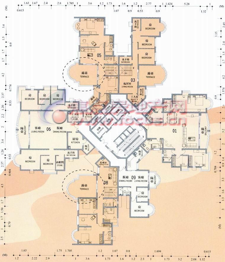 祈福新村倚云居1,2,3,5座复式2层平面_祈福新村户型图-广州搜狐焦点网