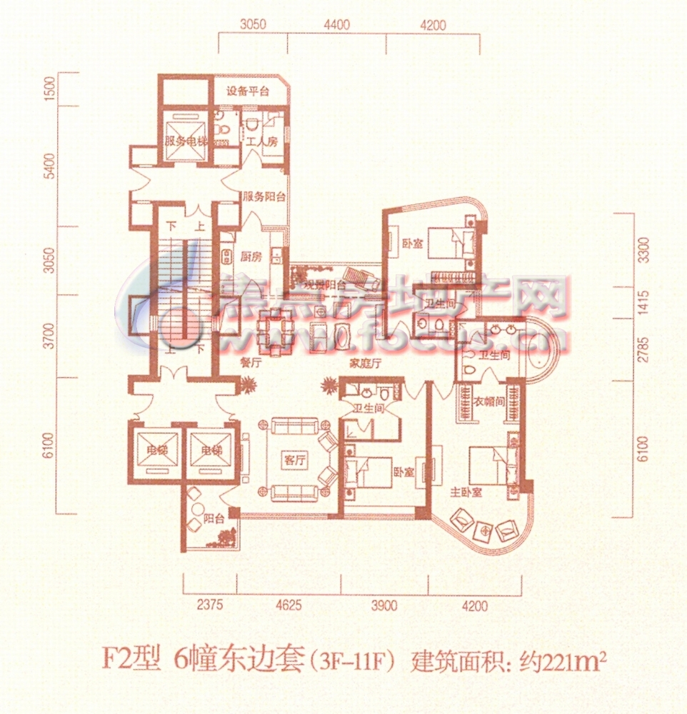 东方润园东方润园221平方米f2_东方润园户型图-杭州搜狐焦点网