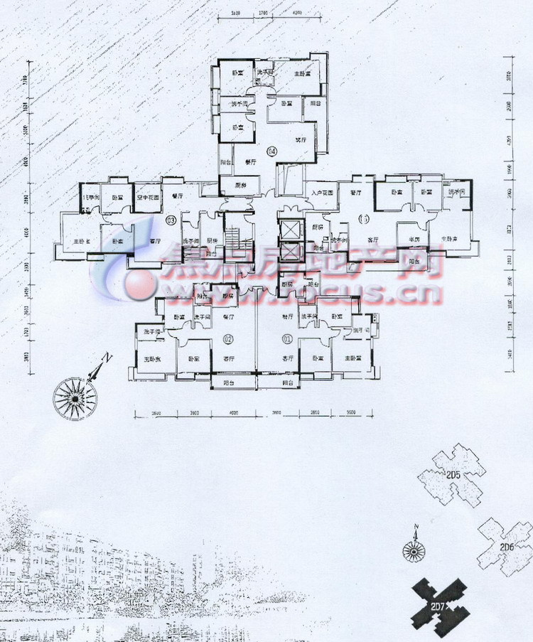 岭南新世界双城故事7栋3至15层户型_岭南新世界户型图