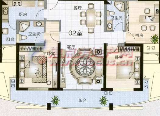 79平方米3室2厅2卫_野风海天城户型图-杭州搜狐焦点网