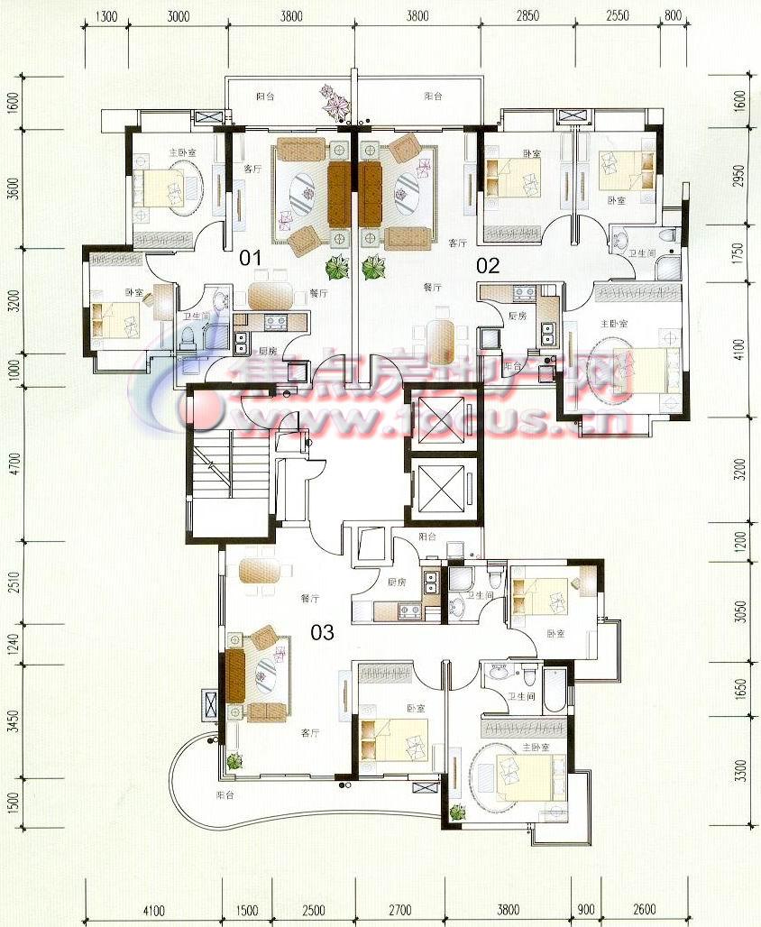 光大花园光大花园和榕风景组团d1栋标准层平面_光大花园户型图-广州