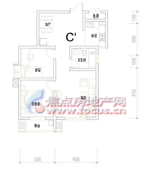 锦城锦城 1号楼c_锦城户型图-石家庄搜狐焦点网