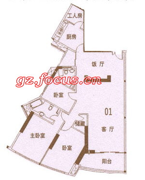 碧海湾d栋4—24层01单元_碧海湾户型图-广州搜狐焦点网