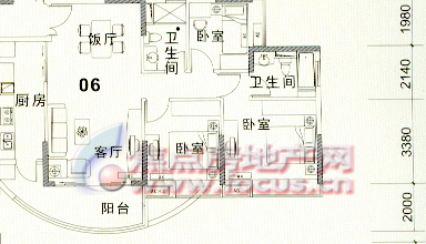 35㎡三房_天河北岸侨英花园户型图-广州搜狐焦点网