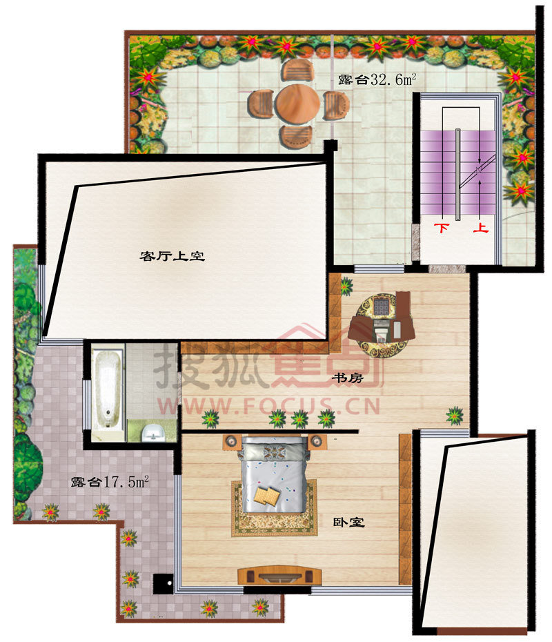 1803复式顶面平面图