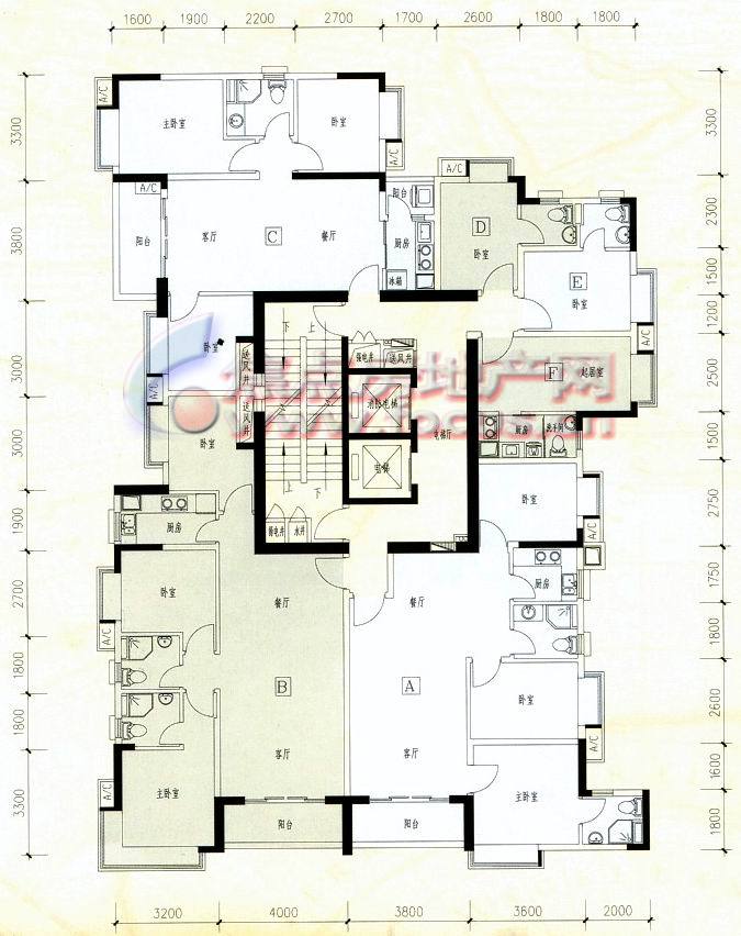 金碧湾二期8号楼标准层(2-32层)平面_金碧湾户型图-广州搜狐焦点网