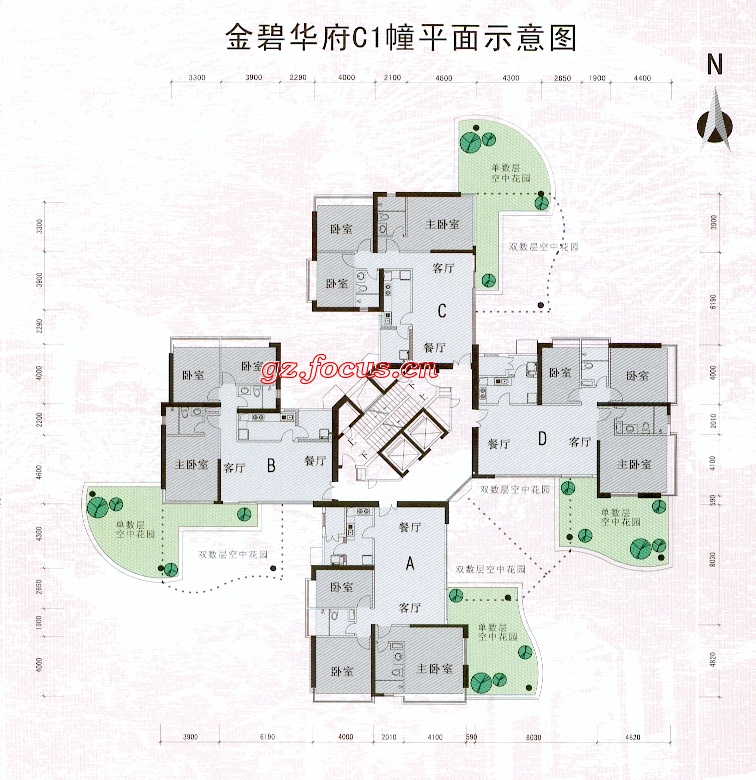 金碧华府c1栋时代天骄_金碧华府户型图-广州搜狐焦点网